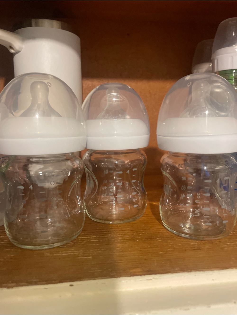 Phillips avent Clear Glass Baby Feeding Bottles with White Caps - Pack-Style Set